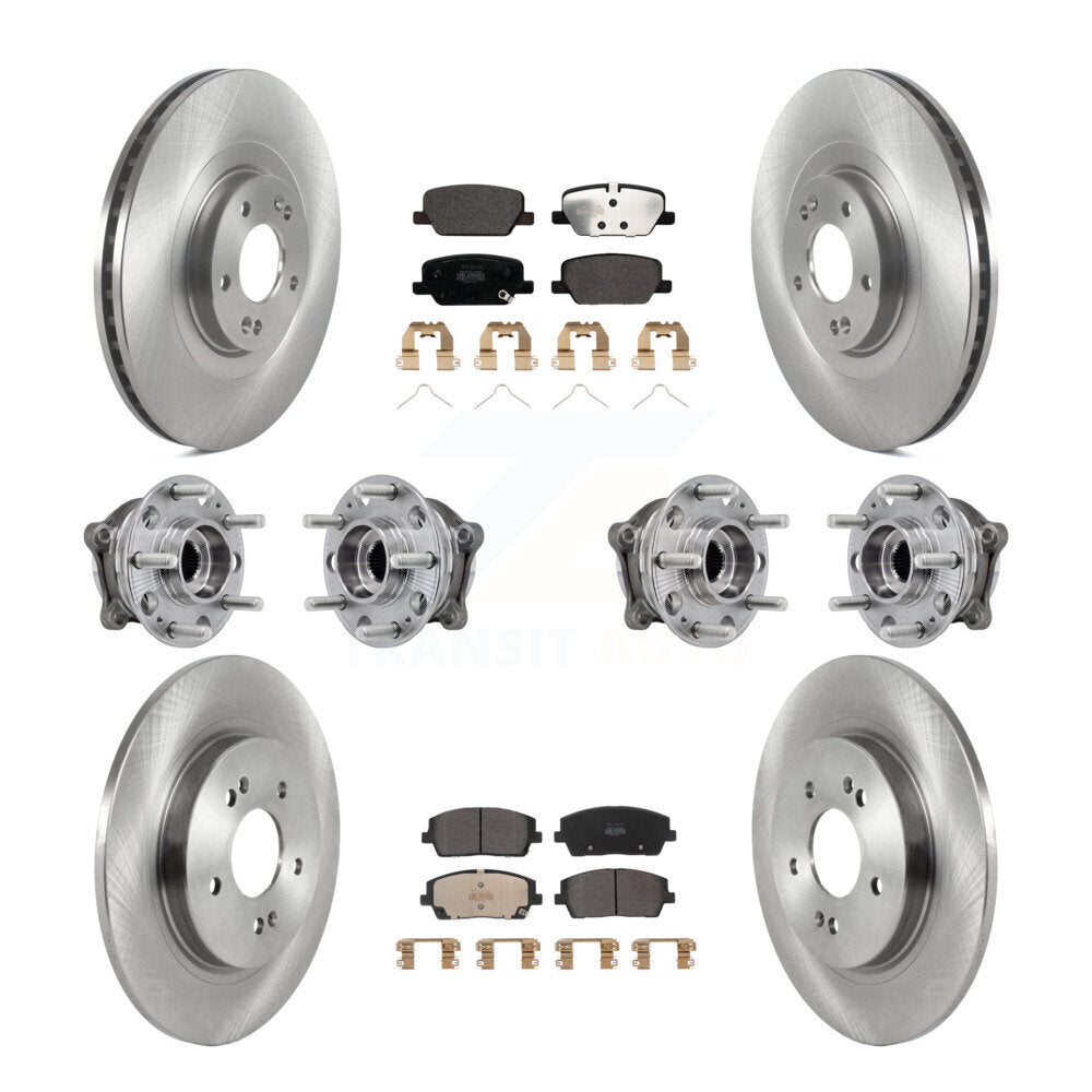 Front Rear Hub Bearing Brake Rotor Pads Kit (10Pc) For Hyundai Palisade Kia Telluride AWD KBB-126859