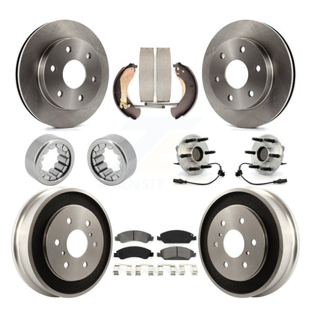 Front Rear Hub Bearings Disc Brake Rotors And Pads Shoes Kit (10Pc) For GMC Sierra 1500 KBB-126869