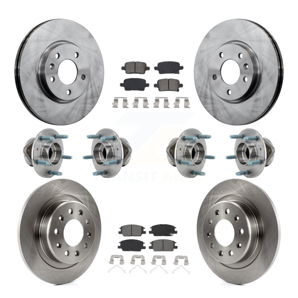 Front Rear Hub Bearing Disc Brake Rotor Pads Kit (10Pc) For Chevrolet Equinox GMC Terrain KBB-126878