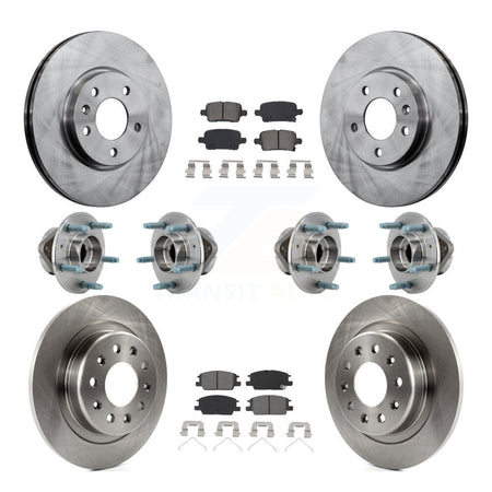 Front Rear Hub Bearing Disc Brake Rotor Pads Kit (10Pc) For Chevrolet Equinox GMC Terrain KBB-126878