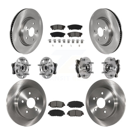 Front Rear Hub Bearing Brake Rotor And Pad Kit (10Pc) For Toyota Camry Lexus ES250 Avalon KBB-126881