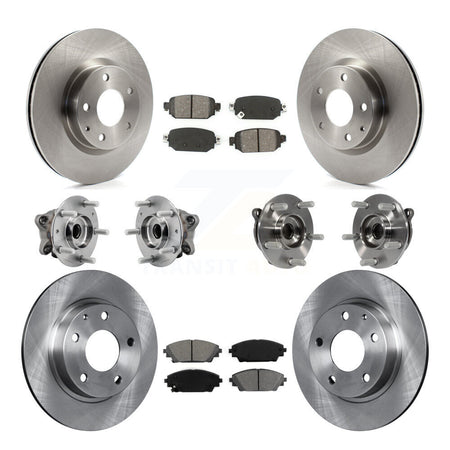Front Rear Hub Bearing Disc Brake Rotors And Pads Kit (10Pc) For 2019-2021 Mazda CX-3 AWD KBB-126888