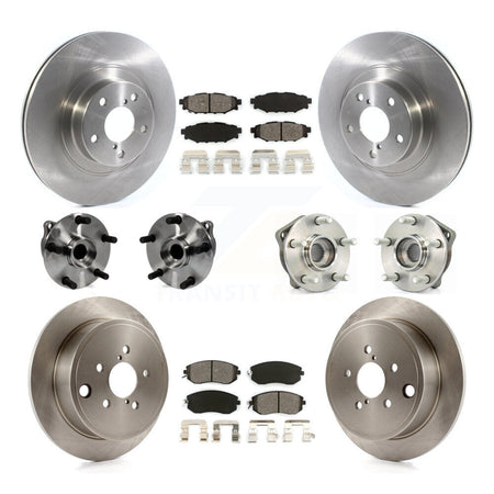 Front Rear Hub Bearings Assembly Disc Brake Rotors And Pads Kit (10Pc) For Subaru Impreza KBB-126898
