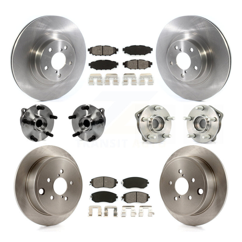 Front Rear Hub Bearings Assembly Disc Brake Rotors And Pads Kit (10Pc) For Subaru Impreza KBB-126898