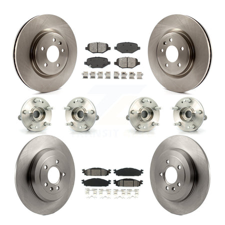 Front Rear Hub Bearing Brake Rotor Pads Kit (10Pc) For 15 Ford Explorer Limited/Sport/XLT KBB-126900