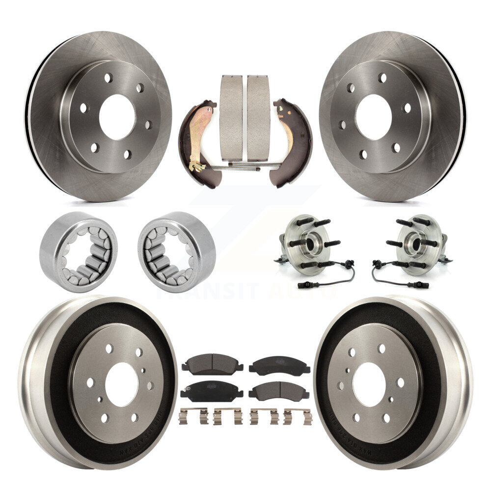 Front Rear Hub Bearings Disc Brake Rotors And Pads Shoes Kit (10Pc) For GMC Sierra 1500 KBB-126905