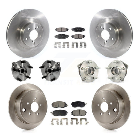 Front Rear Hub Bearings Disc Brake Rotors And Ceramic Pads Kit (10Pc) For Subaru Impreza KBB-126912