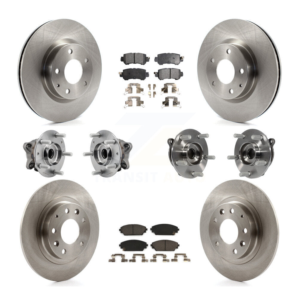 Front Rear Hub Bearing Disc Brake Rotors And Pads Kit (10Pc) For 2016-2018 Mazda CX-3 AWD KBB-126918
