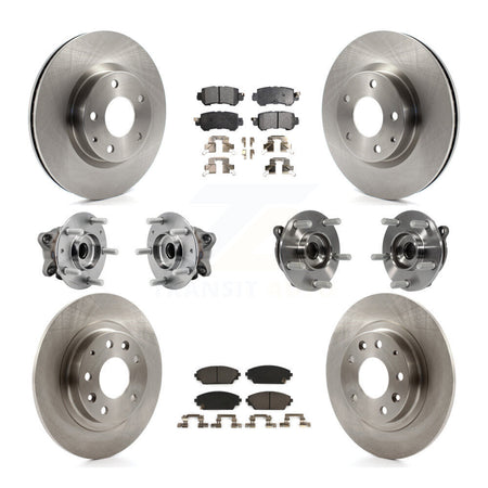 Front Rear Hub Bearing Disc Brake Rotors And Pads Kit (10Pc) For 2016-2018 Mazda CX-3 AWD KBB-126918
