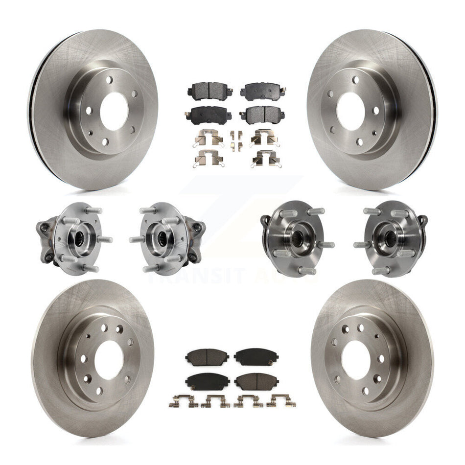 Front Rear Hub Bearing Disc Brake Rotors And Pads Kit (10Pc) For 2016-2018 Mazda CX-3 AWD KBB-126918