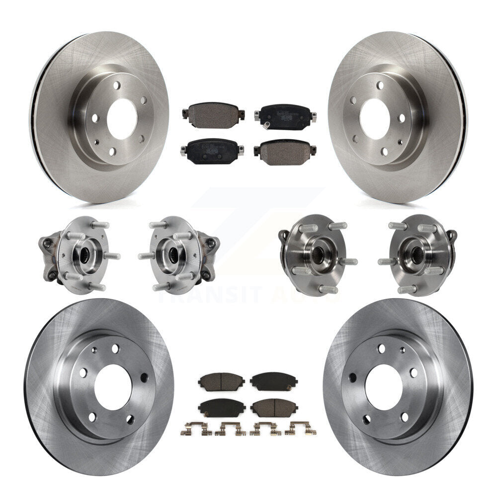 Front Rear Hub Bearing Disc Brake Rotors And Pads Kit (10Pc) For 2019-2021 Mazda CX-3 AWD KBB-126919