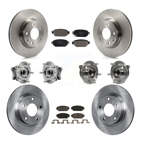 Front Rear Hub Bearing Disc Brake Rotors And Pads Kit (10Pc) For 2019-2021 Mazda CX-3 AWD KBB-126919