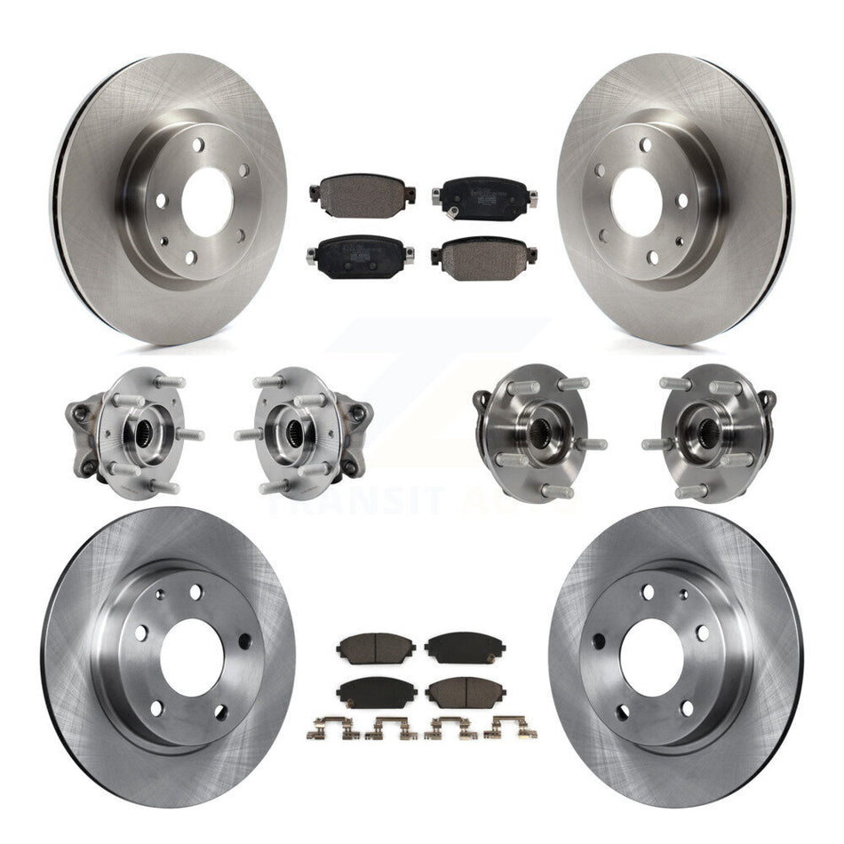 Front Rear Hub Bearing Disc Brake Rotors And Pads Kit (10Pc) For 2019-2021 Mazda CX-3 AWD KBB-126919