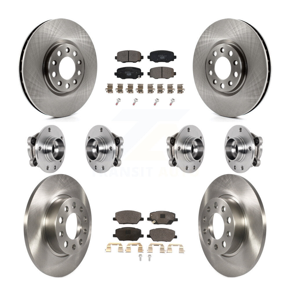 Front Rear Hub Bearings Disc Brake Rotors And Pads Kit (10Pc) For Jeep Renegade Fiat 500X KBB-126928