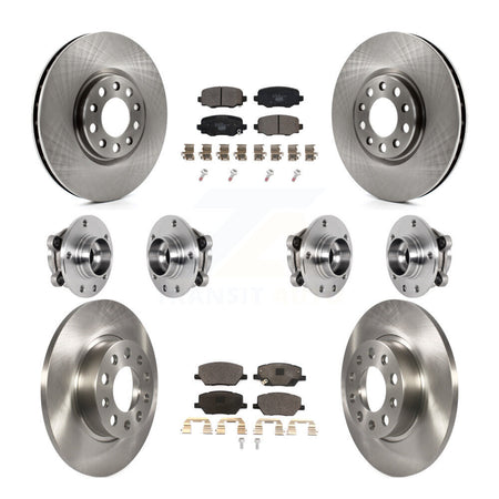 Front Rear Hub Bearings Disc Brake Rotors And Pads Kit (10Pc) For Jeep Renegade Fiat 500X KBB-126928