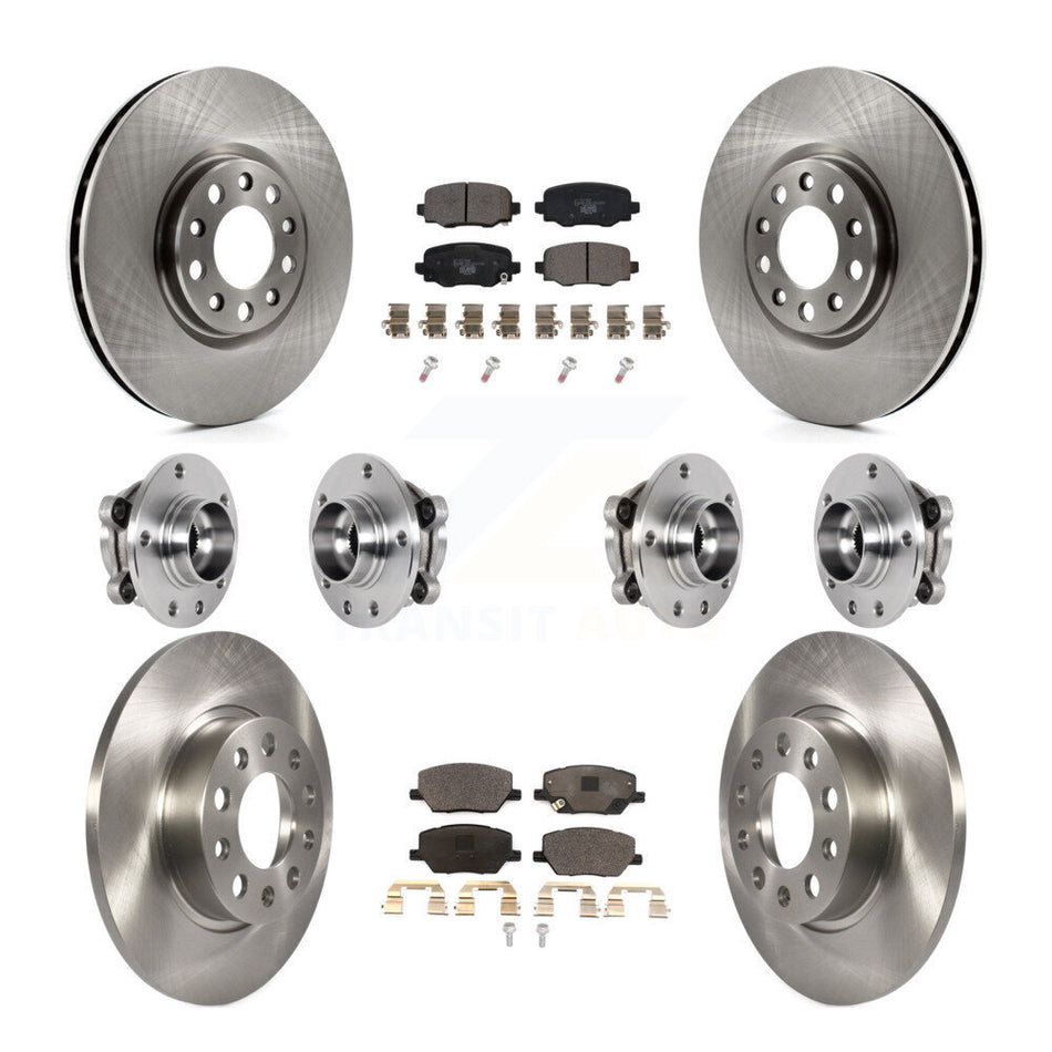 Front Rear Hub Bearings Disc Brake Rotors And Pads Kit (10Pc) For Jeep Renegade Fiat 500X KBB-126928