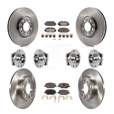 Front Rear Hub Bearing Disc Brake Rotors And Ceramic Pads Kit (10Pc) For Jeep Compass AWD KBB-126929