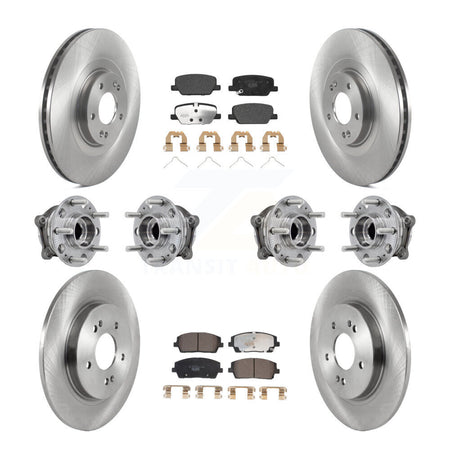 Front Rear Hub Bearing Brake Rotor Pads Kit (10Pc) For Hyundai Palisade Kia Telluride AWD KBB-126932