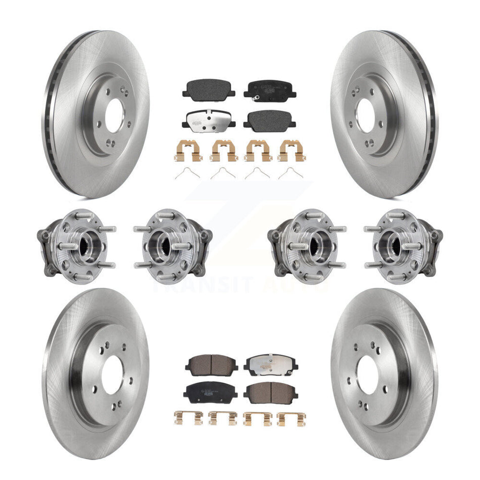 Front Rear Hub Bearing Brake Rotor Pads Kit (10Pc) For Hyundai Palisade Kia Telluride AWD KBB-126932