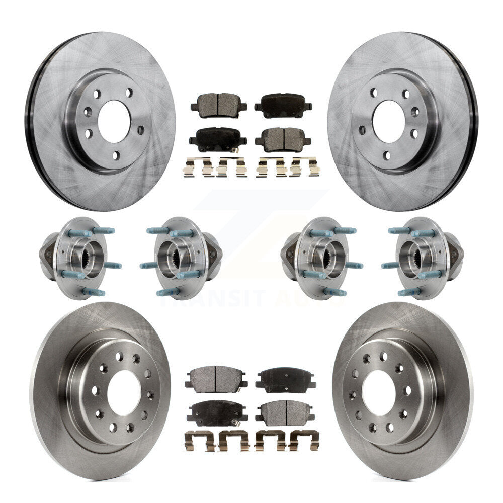 Front Rear Hub Bearing Disc Brake Rotor Pads Kit (10Pc) For Chevrolet Equinox GMC Terrain KBB-126936