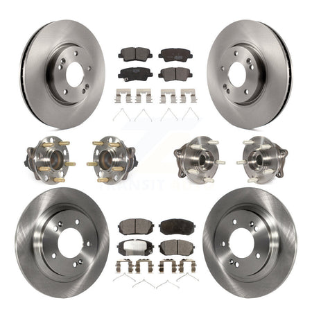 Front Rear Hub Bearings Disc Brake Rotors And Ceramic Pads Kit (10Pc) For Hyundai Sonata KBB-126941