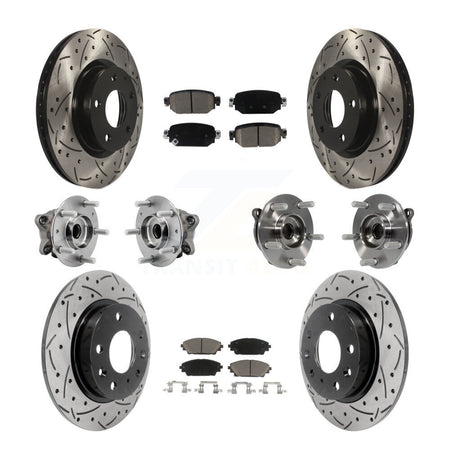 Front Rear Hub Bearing Coated Brake Rotor And Pad Kit (10Pc) For 2019-2021 Mazda CX-3 AWD KBB-126959