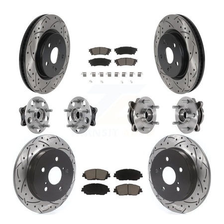 Front Rear Hub Bearing Coated Brake Rotor And Pad Kit (10Pc) For Toyota Camry Lexus ES250 KBB-126962