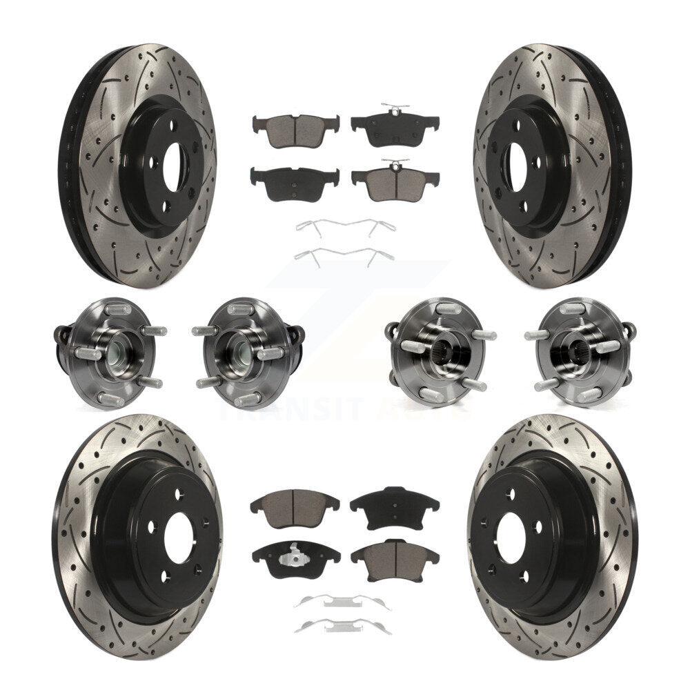 Front Rear Bearing Coat Brake Rotor Pads Kit (10Pc) For 2019-2020 Ford SSV Plug-In Hybrid KBB-126972