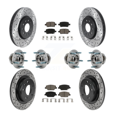 Front Rear Hub Bearing Coat Brake Rotor Pads Kit (10Pc) For Chevrolet Equinox GMC Terrain KBB-126982