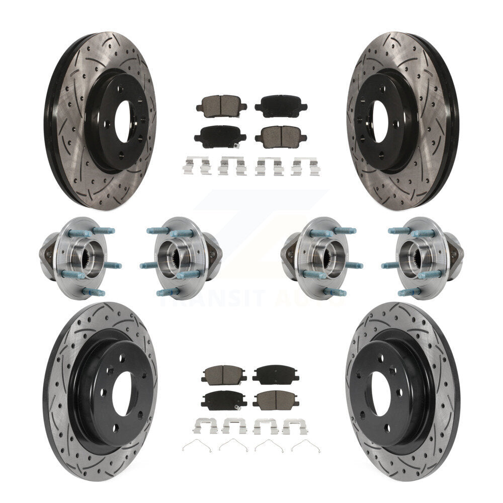 Front Rear Hub Bearing Coat Brake Rotor Pads Kit (10Pc) For Chevrolet Equinox GMC Terrain KBB-126983
