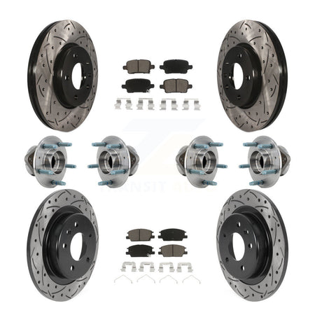 Front Rear Hub Bearing Coat Brake Rotor Pads Kit (10Pc) For Chevrolet Equinox GMC Terrain KBB-126983