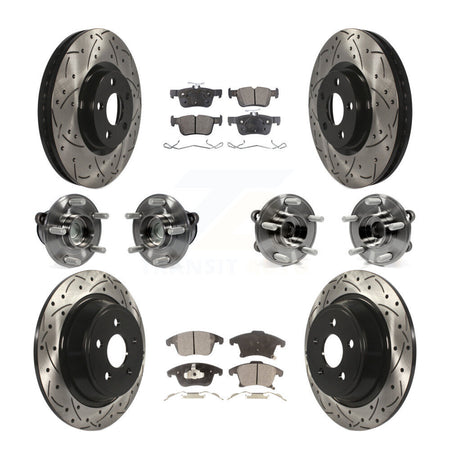 Front Rear Bearing Coat Brake Rotor Pads Kit (10Pc) For 2019-2020 Ford SSV Plug-In Hybrid KBB-127025