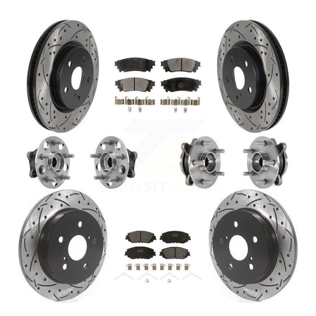 Front Rear Hub Bearing Coated Brake Rotor And Pad Kit (10Pc) For Toyota Camry Lexus ES250 KBB-127031