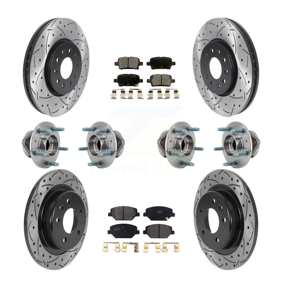 Front Rear Hub Bearing Coat Brake Rotor Pads Kit (10Pc) For Chevrolet Equinox GMC Terrain KBB-127033
