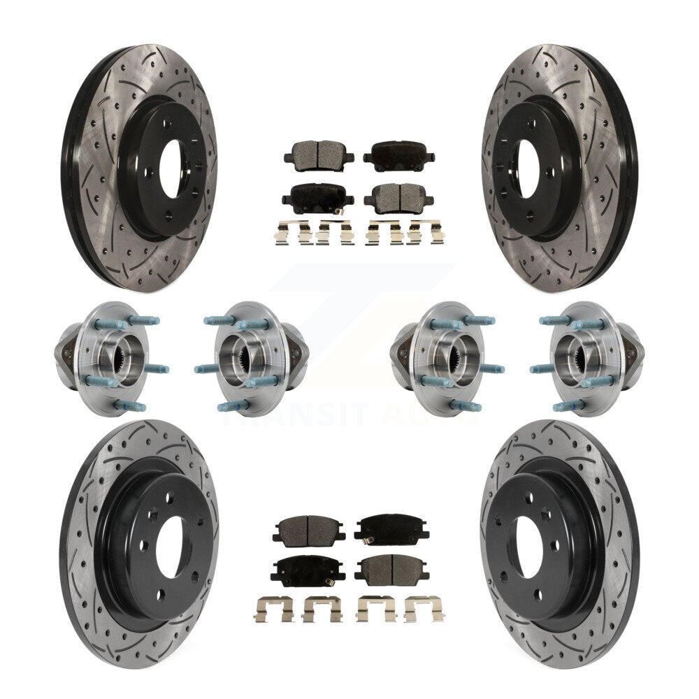 Front Rear Hub Bearing Coat Brake Rotor Pads Kit (10Pc) For Chevrolet Equinox GMC Terrain KBB-127034