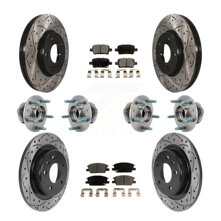 Front Rear Hub Bearing Coat Brake Rotor Pads Kit (10Pc) For Chevrolet Equinox GMC Terrain KBB-127034