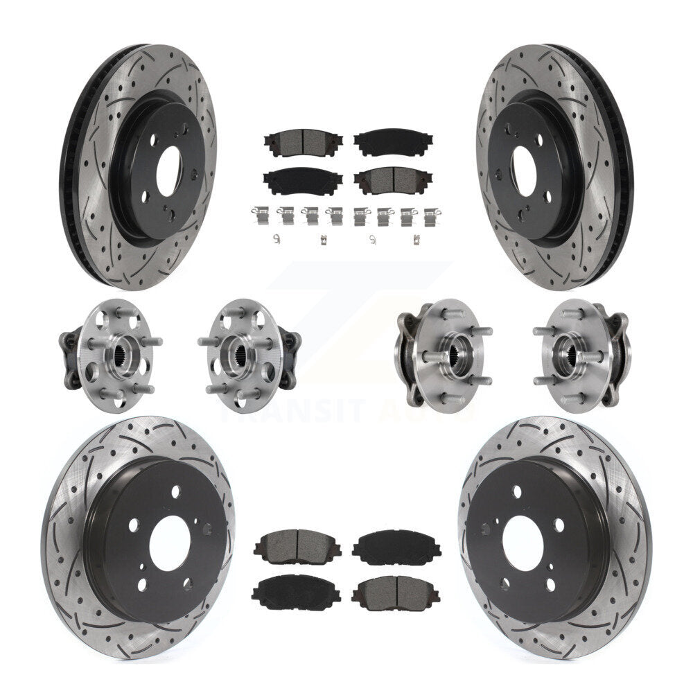 Front Rear Hub Bearing Coated Brake Rotor And Pad Kit (10Pc) For Toyota Camry Lexus ES250 KBB-127085
