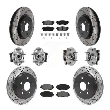 Front Rear Hub Bearing Coated Brake Rotor And Pad Kit (10Pc) For Toyota Camry Lexus ES250 KBB-127085