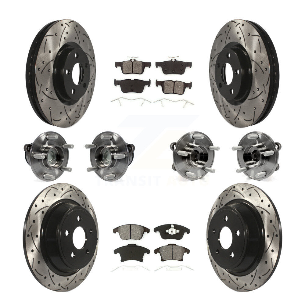Front Rear Bearing Coat Brake Rotor Pads Kit (10Pc) For 2019-2020 Ford SSV Plug-In Hybrid KBB-127095