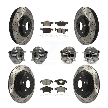 Front Rear Bearing Coat Brake Rotor Pads Kit (10Pc) For 2019-2020 Ford SSV Plug-In Hybrid KBB-127095