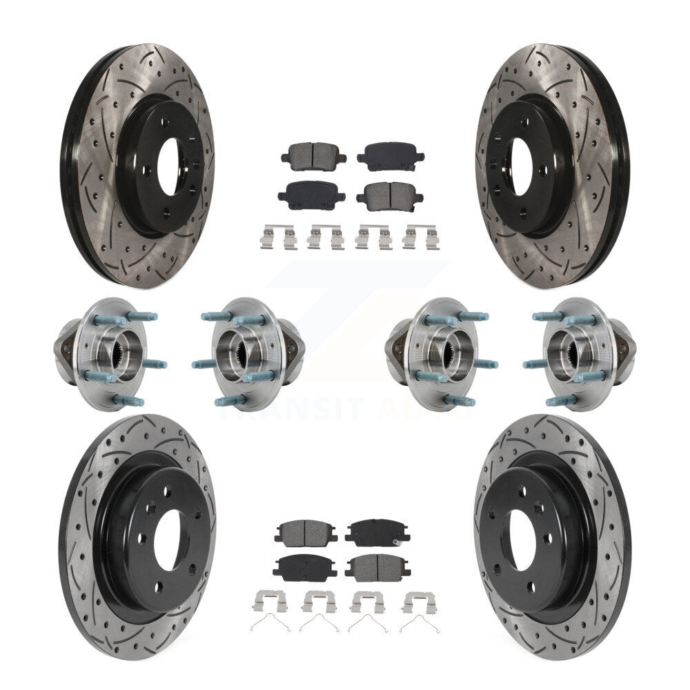 Front Rear Hub Bearing Coat Brake Rotor Pads Kit (10Pc) For Chevrolet Equinox GMC Terrain KBB-127101