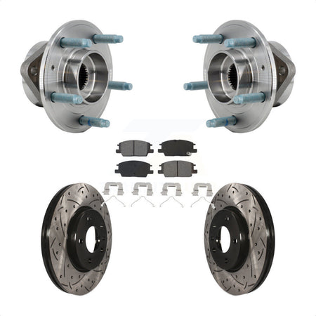 Front Hub Bearing Coated Drill Slot Brake Rotor Pad Kit For Chevrolet Equinox GMC Terrain KBB-127112