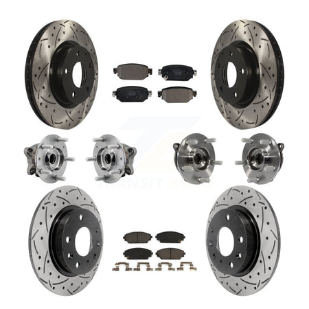 Front Rear Hub Bearing Coated Brake Rotor And Pad Kit (10Pc) For 2019-2021 Mazda CX-3 AWD KBB-127120