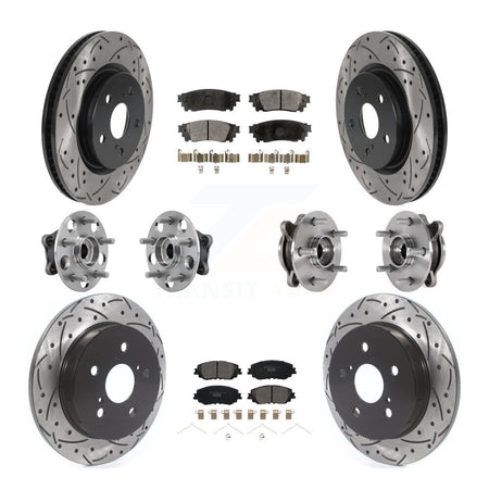 Front Rear Hub Bearing Coated Brake Rotor And Pad Kit (10Pc) For Toyota Camry Lexus ES250 KBB-127123