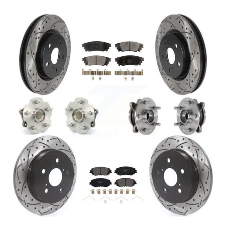 Front Rear Hub Bearing Coated Disc Brake Rotor And Ceramic Pad Kit (10Pc) For Toyota RAV4 KBB-127124