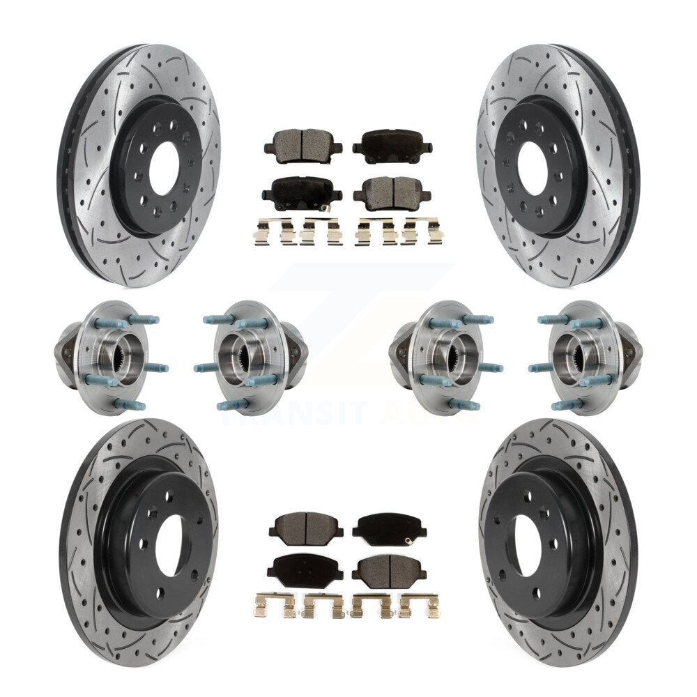 Front Rear Hub Bearing Coat Brake Rotor Pads Kit (10Pc) For Chevrolet Equinox GMC Terrain KBB-127136
