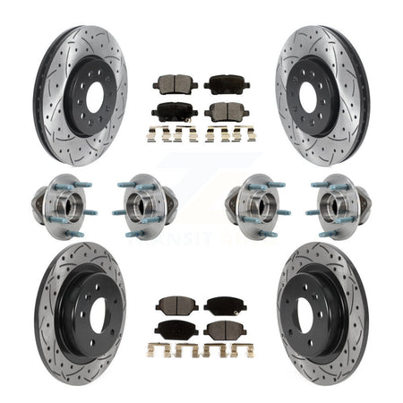 Front Rear Hub Bearing Coat Brake Rotor Pads Kit (10Pc) For Chevrolet Equinox GMC Terrain KBB-127136