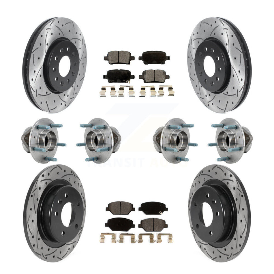 Front Rear Hub Bearing Coat Brake Rotor Pads Kit (10Pc) For Chevrolet Equinox GMC Terrain KBB-127136