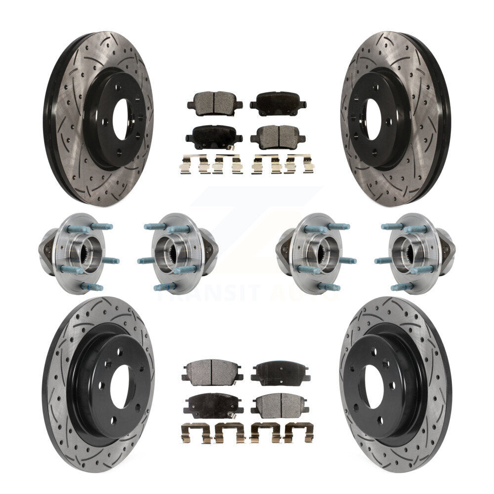 Front Rear Hub Bearing Coat Brake Rotor Pads Kit (10Pc) For Chevrolet Equinox GMC Terrain KBB-127137