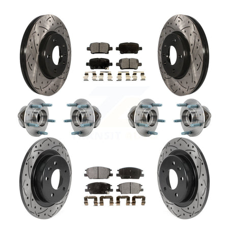 Front Rear Hub Bearing Coat Brake Rotor Pads Kit (10Pc) For Chevrolet Equinox GMC Terrain KBB-127137